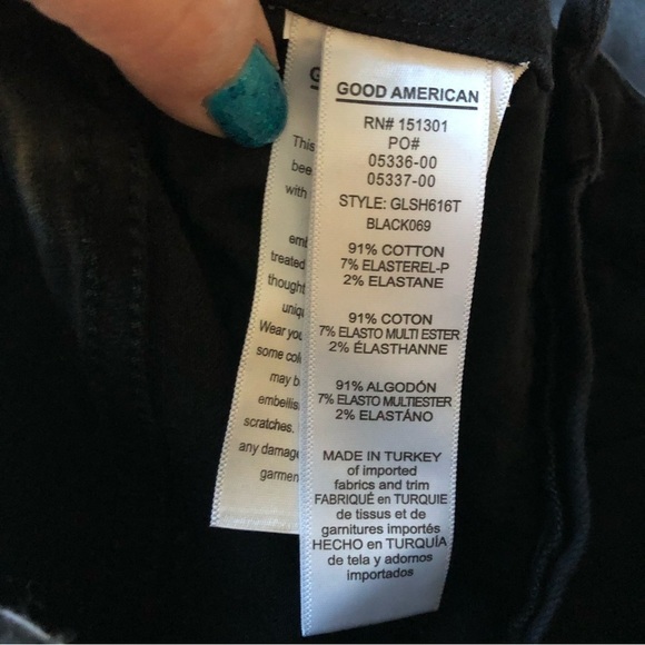 Good American Good Legs Skinny Step Fray Hem Jeans Black Size 24 - Picture 5 of 15